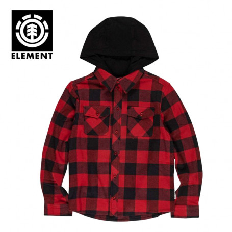 Chemise ELEMENT Tacoma Hood Rouge / Noir Junior