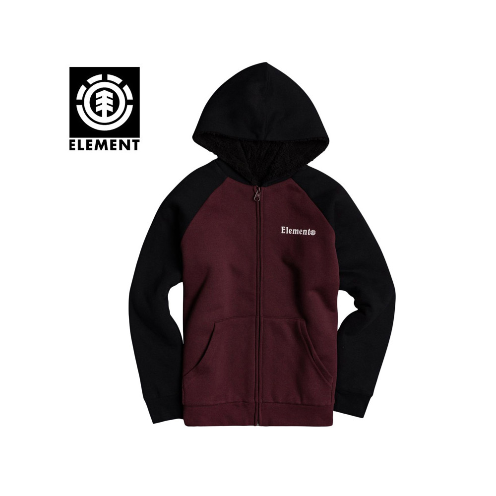 Sweat molletonné ELEMENT Barry ZH Noir / Lie de vin Junior