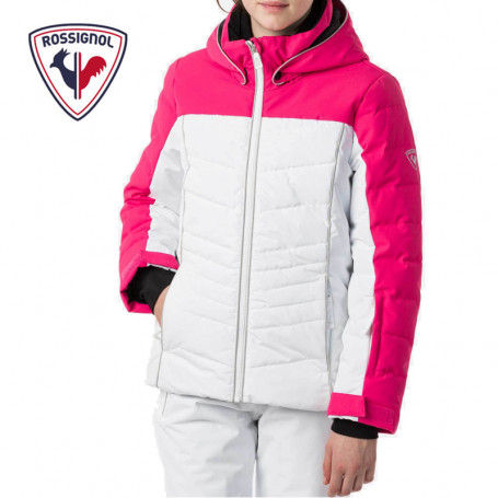 Doudoune de ski ROSSIGNOL Girl Polydown Pearly Rose / Blanc Fille