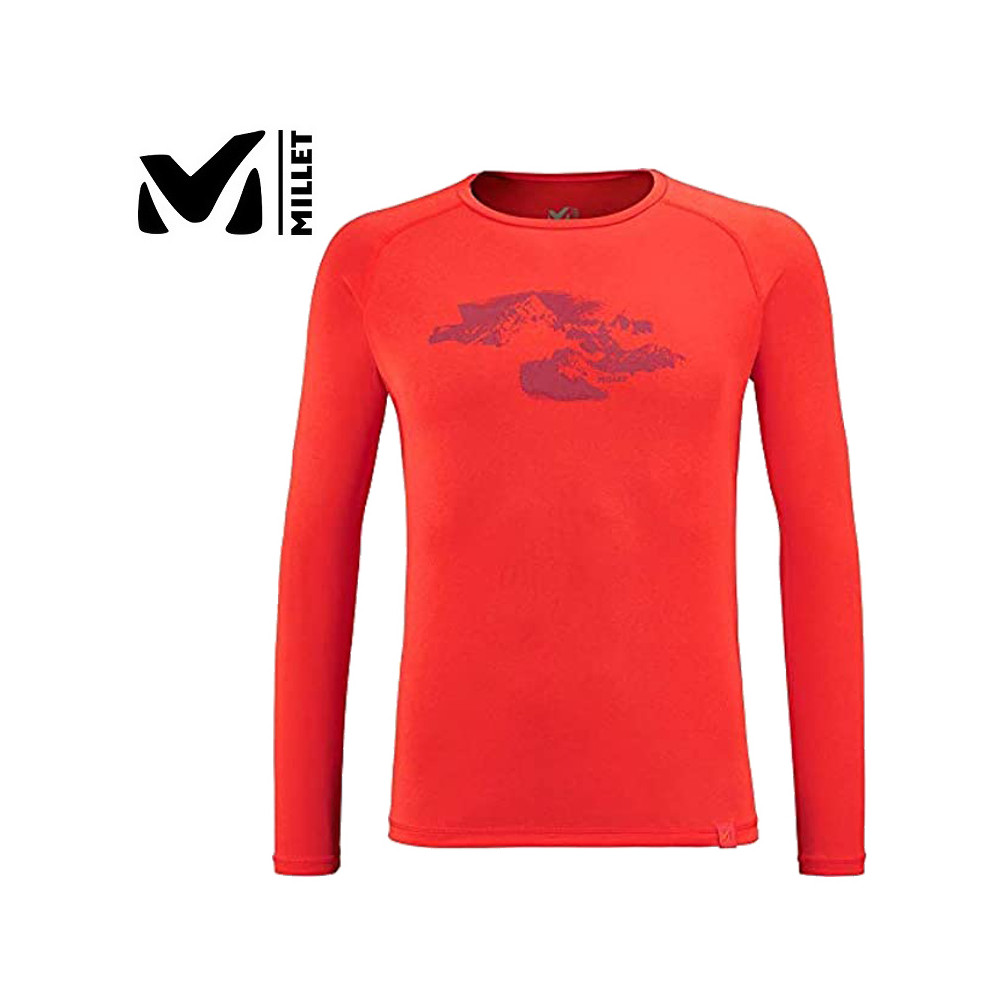 T-shirt MILLET Sneak Peak LS Rouge orangé Homme