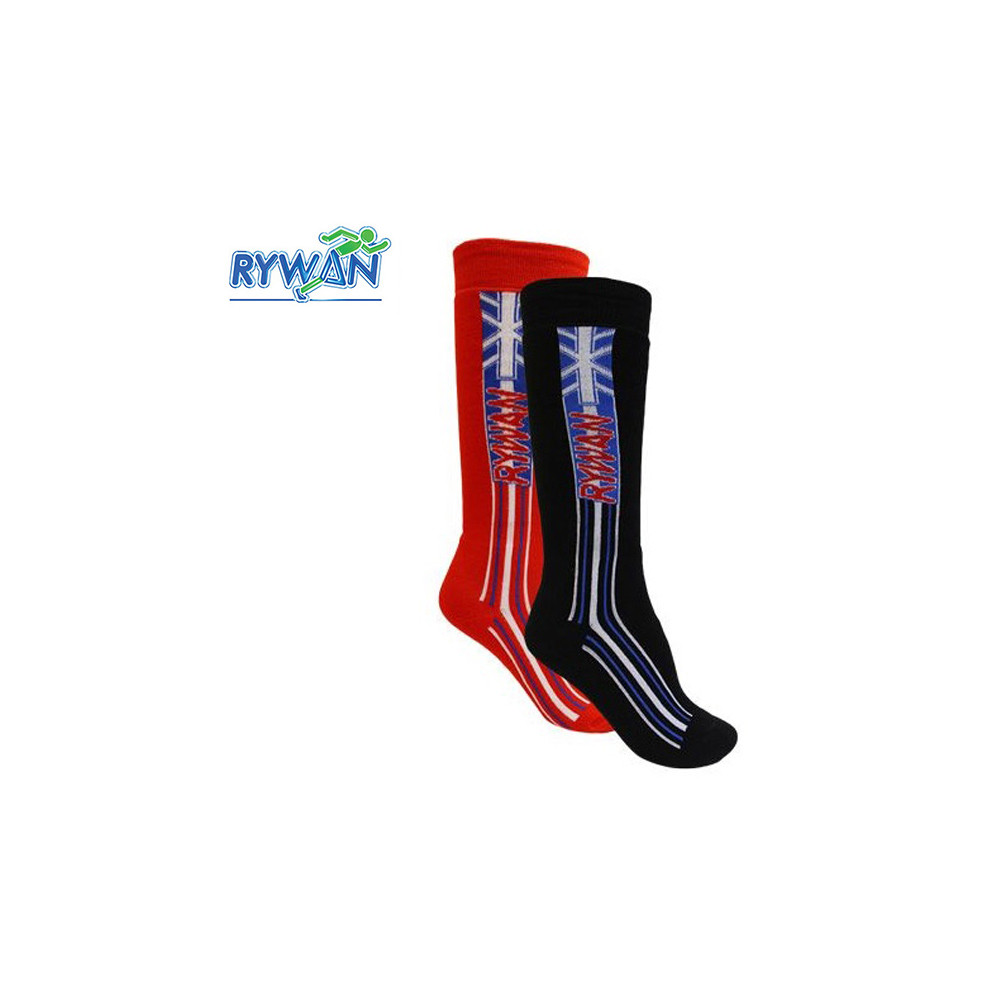 Chaussettes RYWAN Perform Noir / Rouge Junior (2 paires)