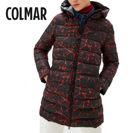 manteau femme noir et rouge