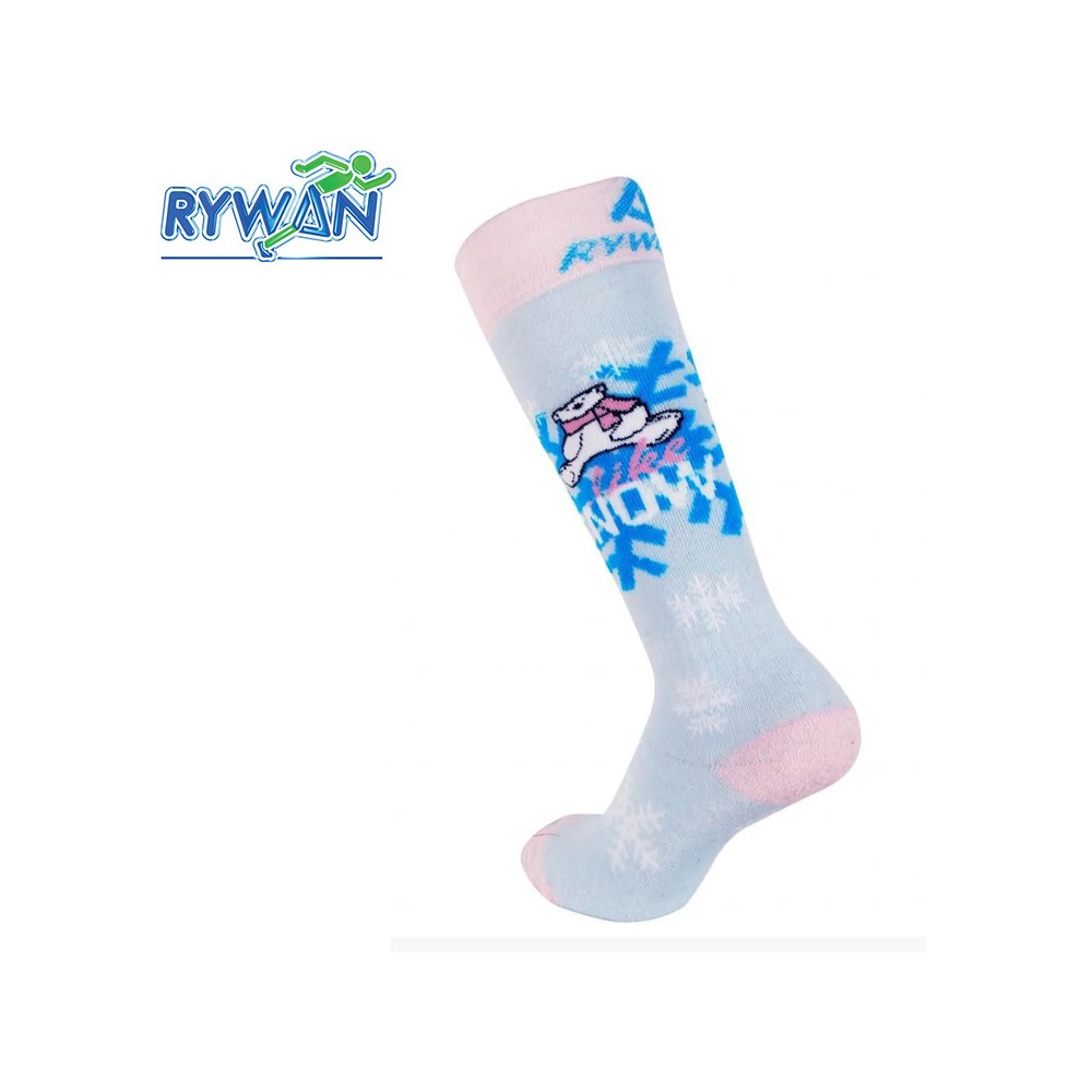 Chaussettes de ski RYWAN Snow Kidz Bleu / Saumon Junior