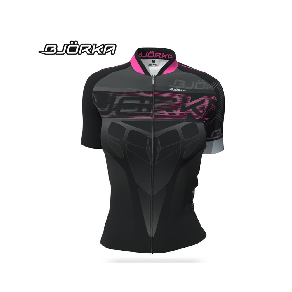 Maillot de vélo BJORKA Izoard Noir / Rose Femme