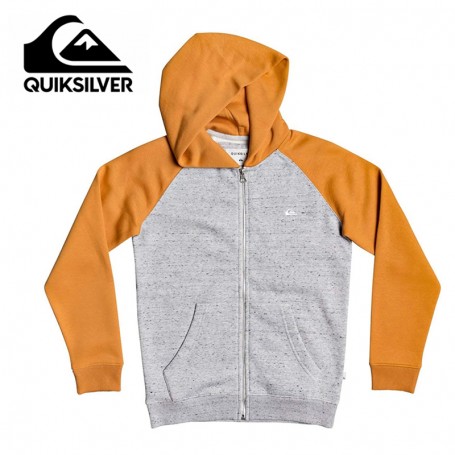 Sweat à capuche zippé QUIKSILVER Easy Day Gris / Orange Junior