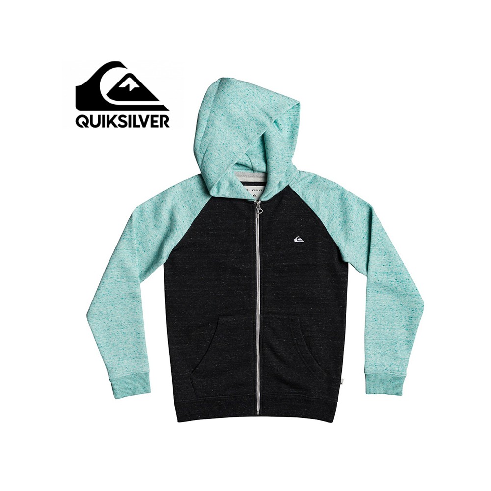 Sweat à capuche zippé QUIKSILVER Easy Day Noir / Vert Junior