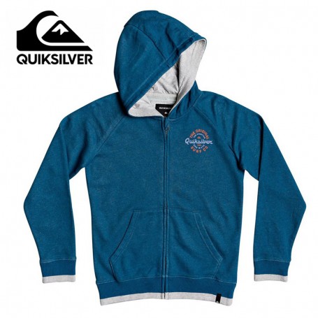 Sweat à capuche zippé QUIKSILVER Motorcycle Bleu Junior