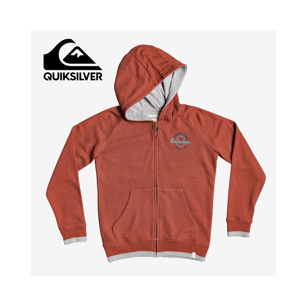 Sweat à capuche zippé QUIKSILVER Motorcycle Rouille Junior