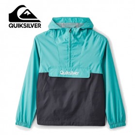 Anorak coupe-vent QUIKSILVER Lazy Left Bleu vert Junior