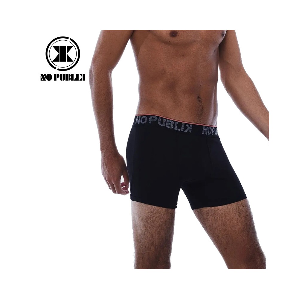 Boxer coton NO PUBLIK Fashion Noir/Rose Homme