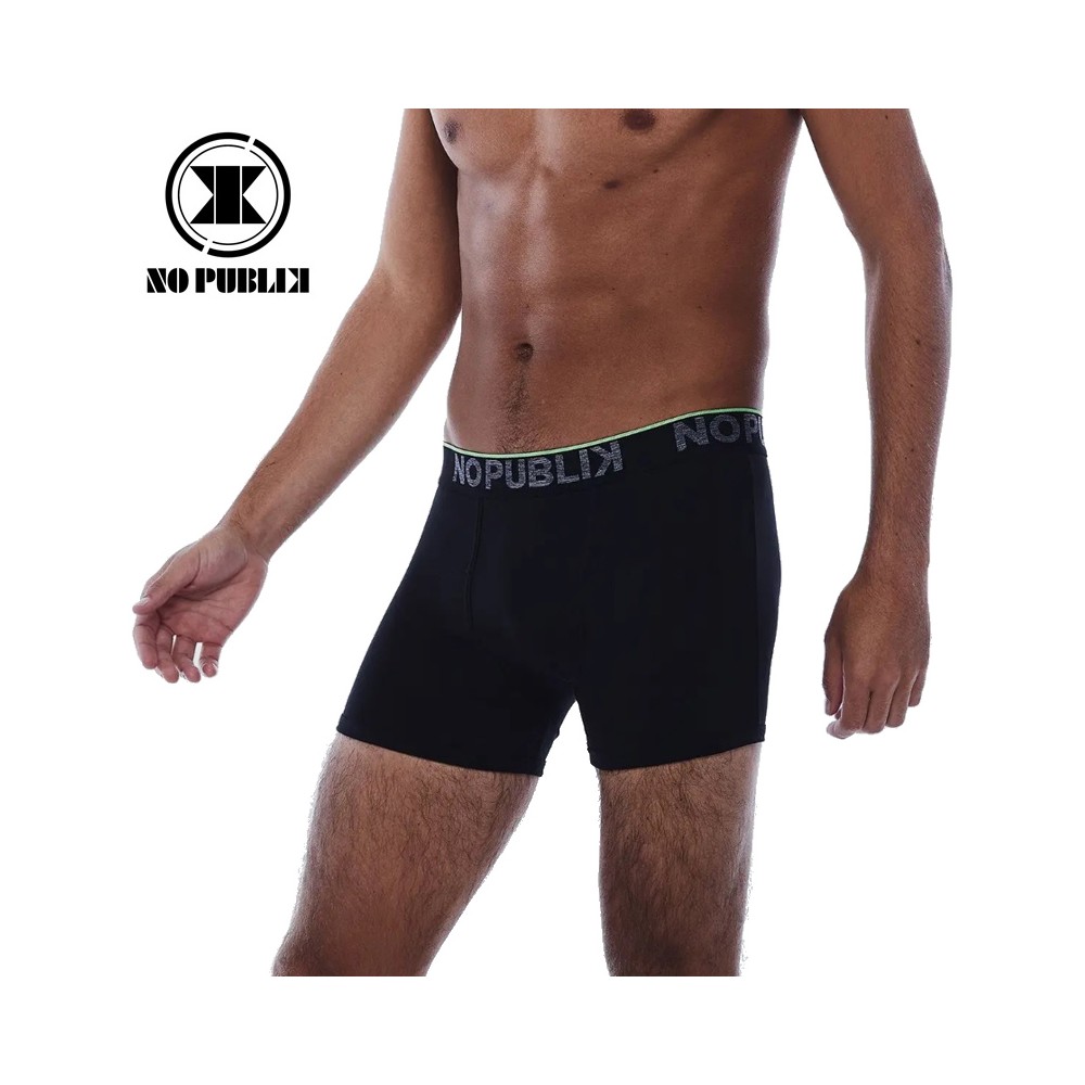 Boxer coton NO PUBLIK Fashion Noir/Vert Homme