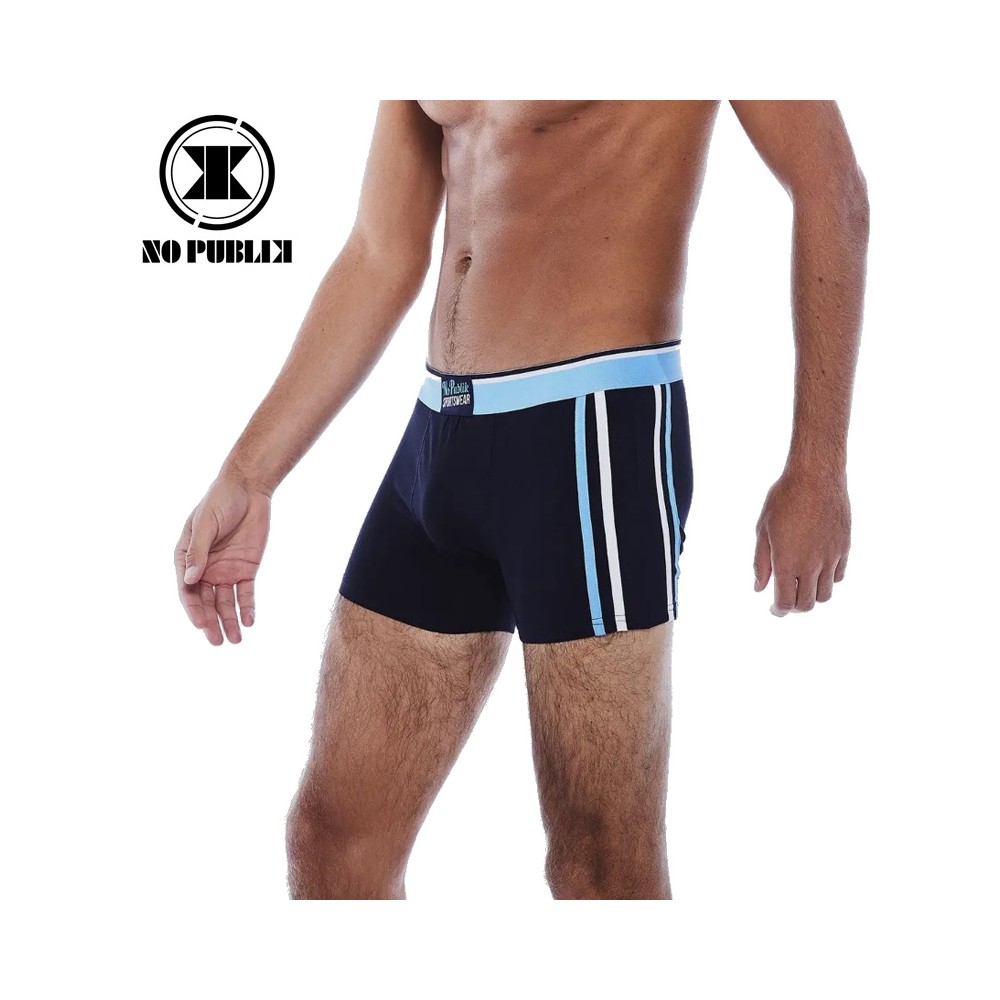 Boxer coton NO PUBLIK Two Tones Noir/Bleu Homme