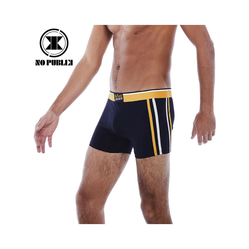 Boxer coton NO PUBLIK Two Tones Noir/Jaune Homme