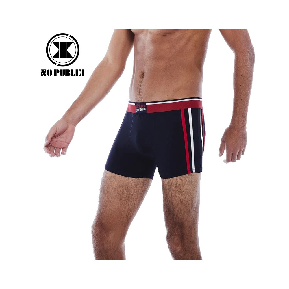 Boxer coton NO PUBLIK Two Tones Noir/Rouge Homme