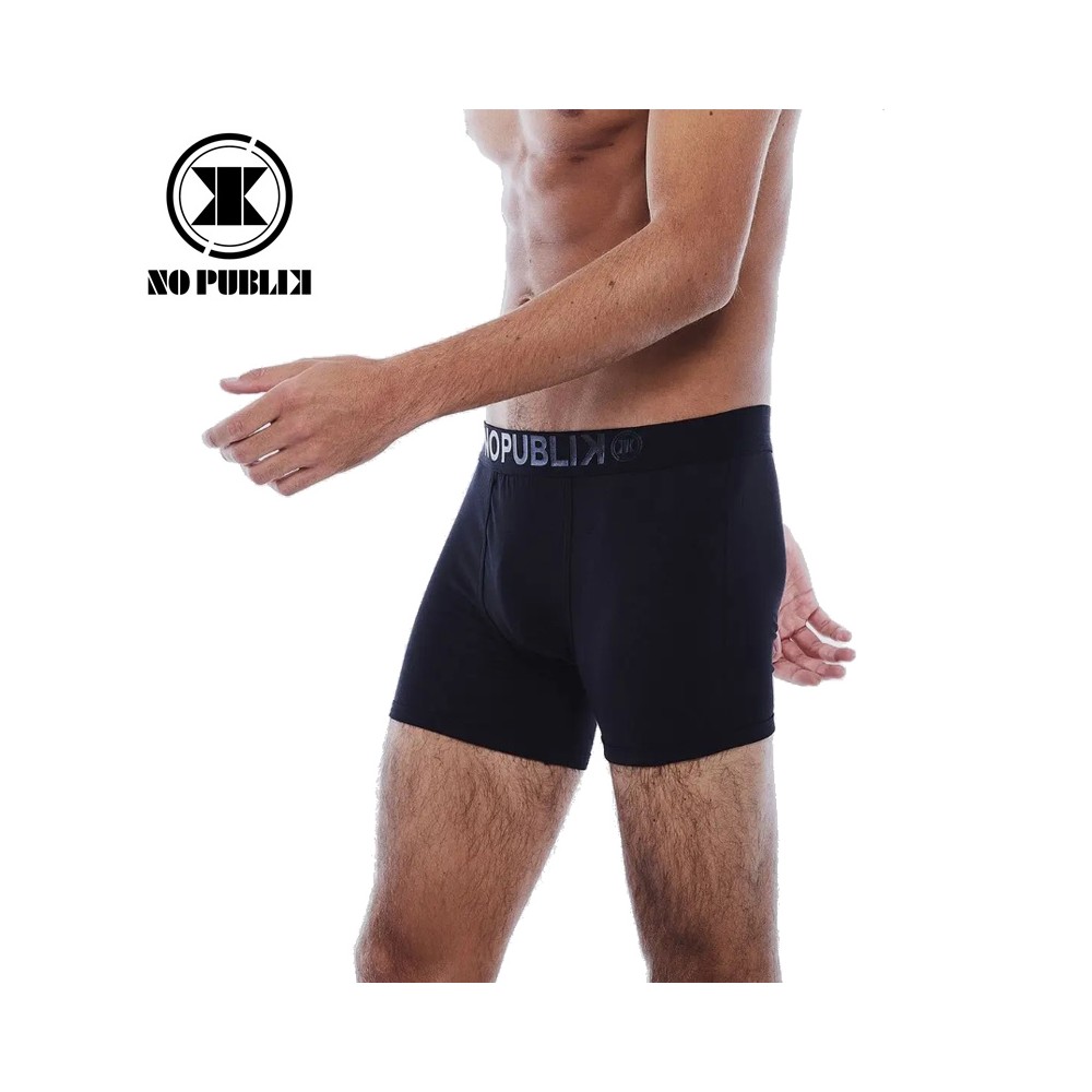 Boxer coton NO PUBLIK Logo 3D Noir Homme