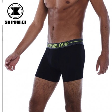 Boxer coton NO PUBLIK New Basic Noir/Vert Homme