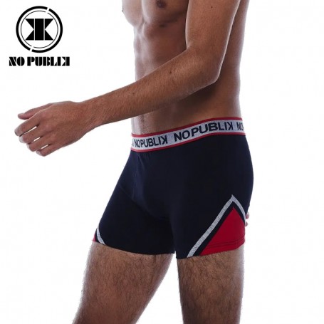 Boxer coton NO PUBLIK Graphic Noir/Rouge Homme