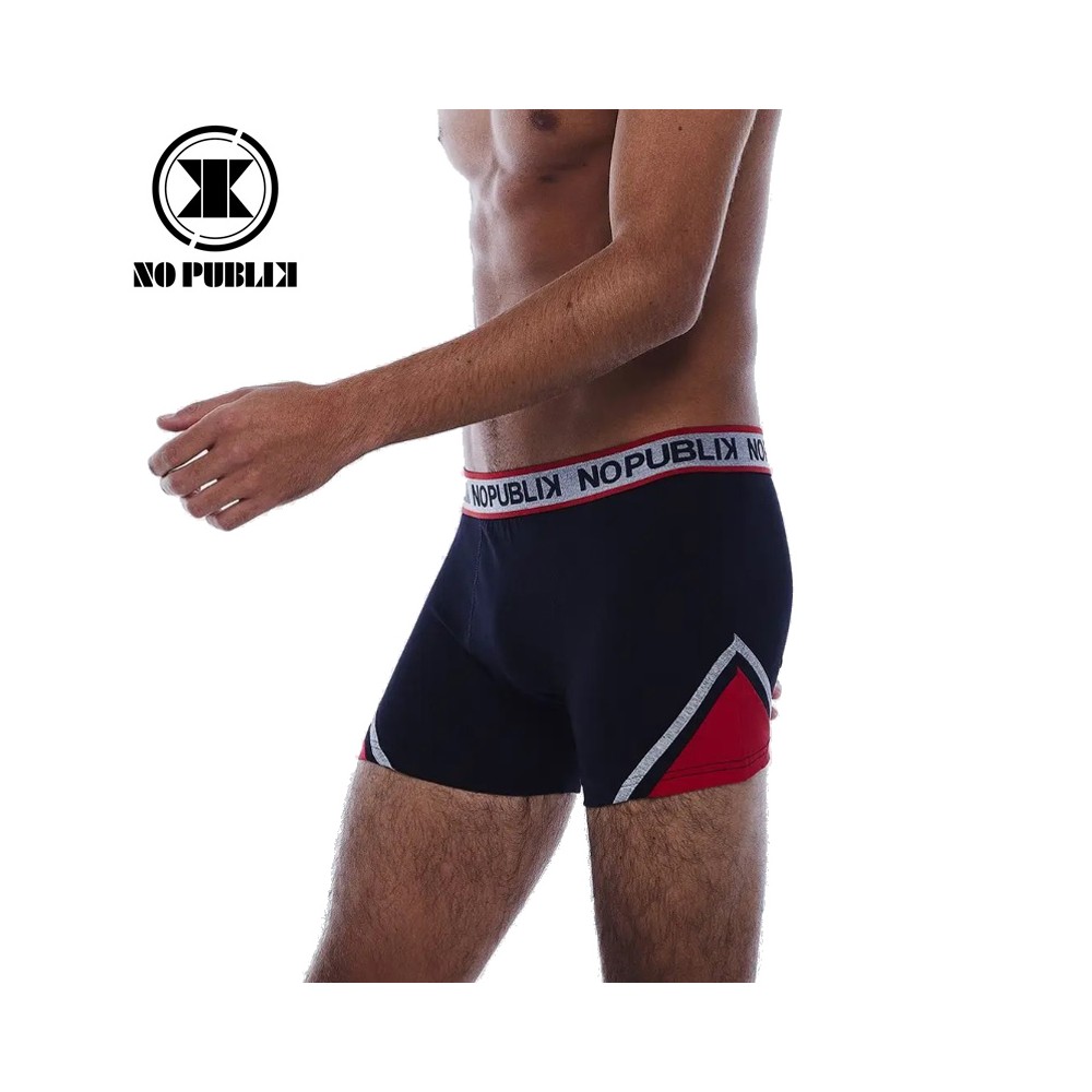 Boxer coton NO PUBLIK Graphic Noir/Rouge Homme