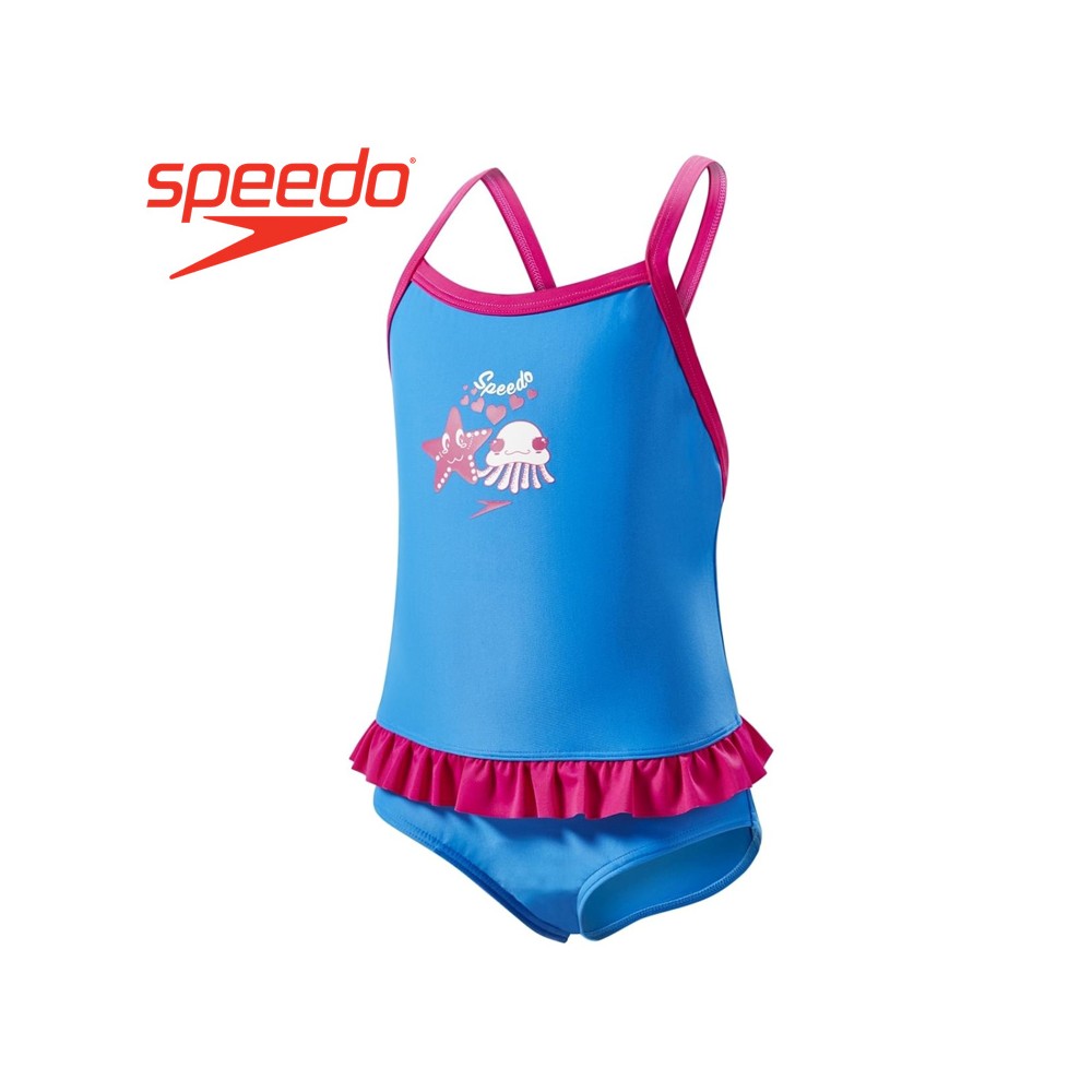 Maillot de bain SPEEDO Frill Suit Bleu / Rose Fille