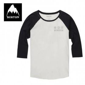 Tee-shirt BURTON Caratunk Raglan Crème/Noir Femme