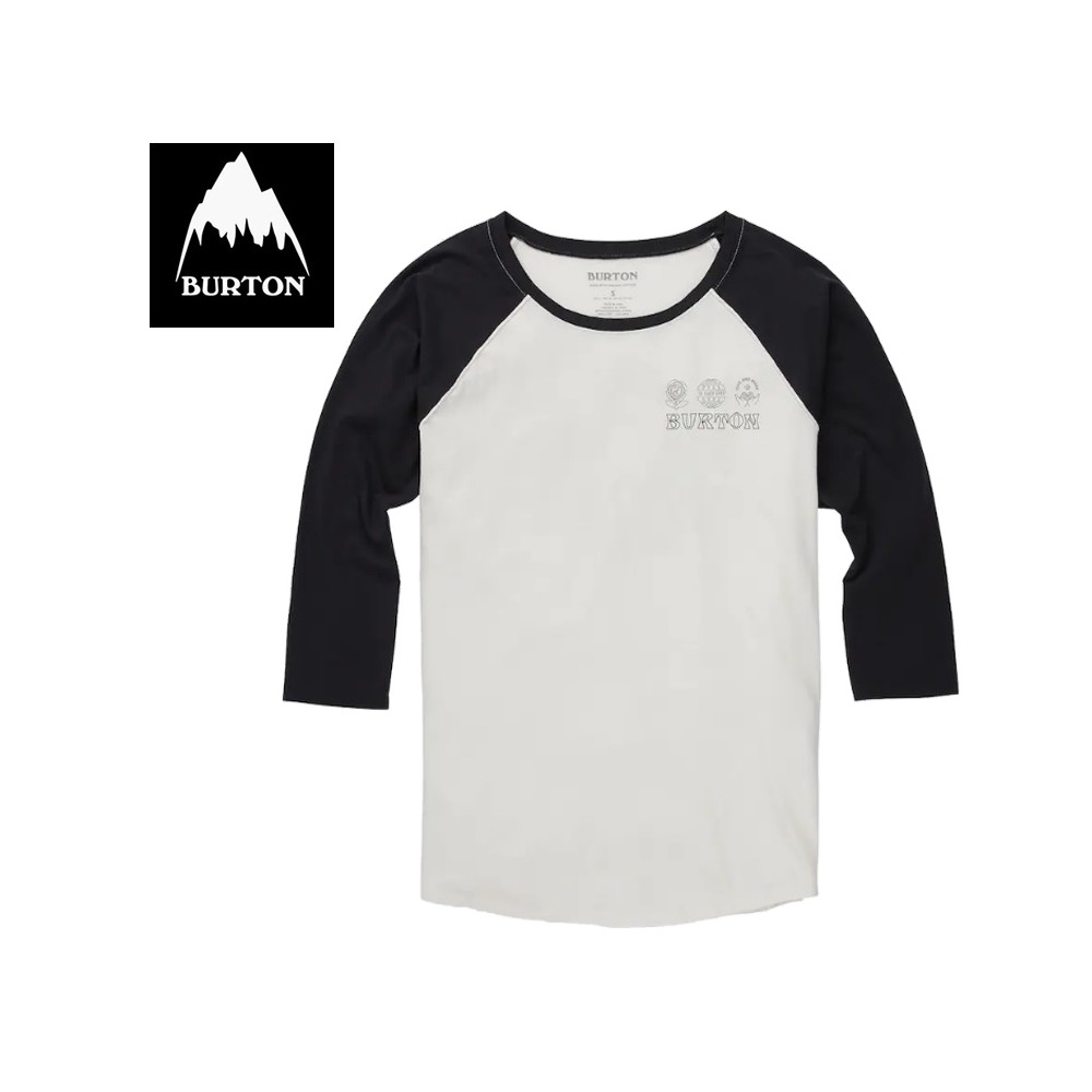 Tee-shirt BURTON Caratunk Raglan Crème/Noir Femme