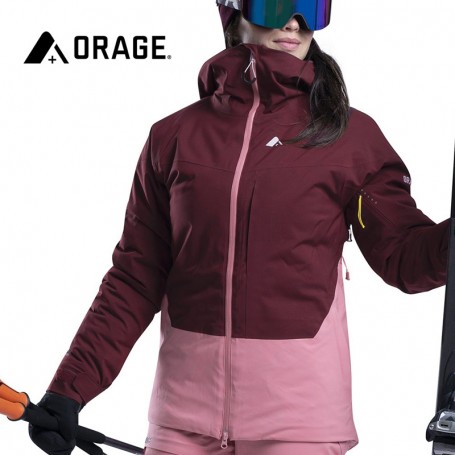 Veste de ski ORAGE Nina Lie de vin / Rose Femme