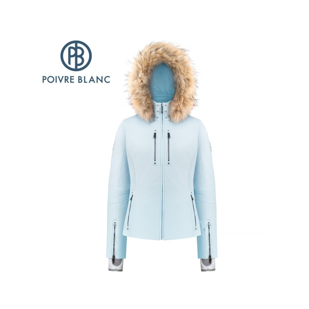 Veste ski femme doublure polaire thermique (Couleur: Blanc, Taille: S)