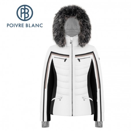 Veste ski femme doublure polaire thermique (Couleur: Blanc, Taille: S)