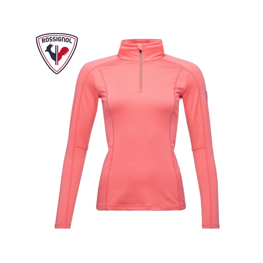 Maillot thermique ROSSIGNOL Classique 1/2 zip Corail Femme