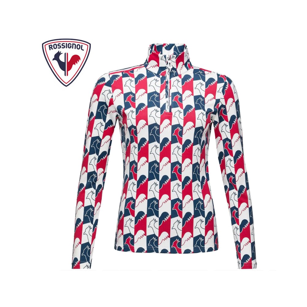 Maillot ROSSIGNOL Palmares 1/2 Zip Tricolore Femme