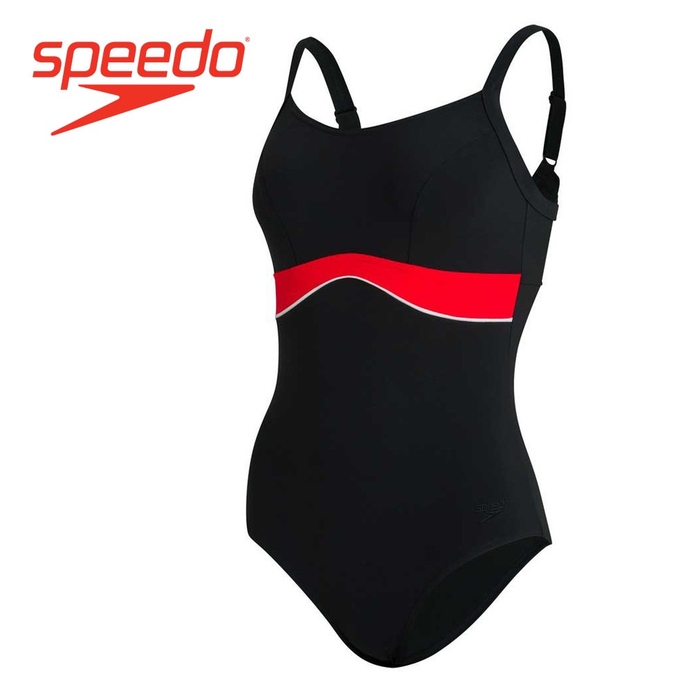 Maillot de bain SPEEDO Shaping Salacia Clipback Noir/Rouge Femme