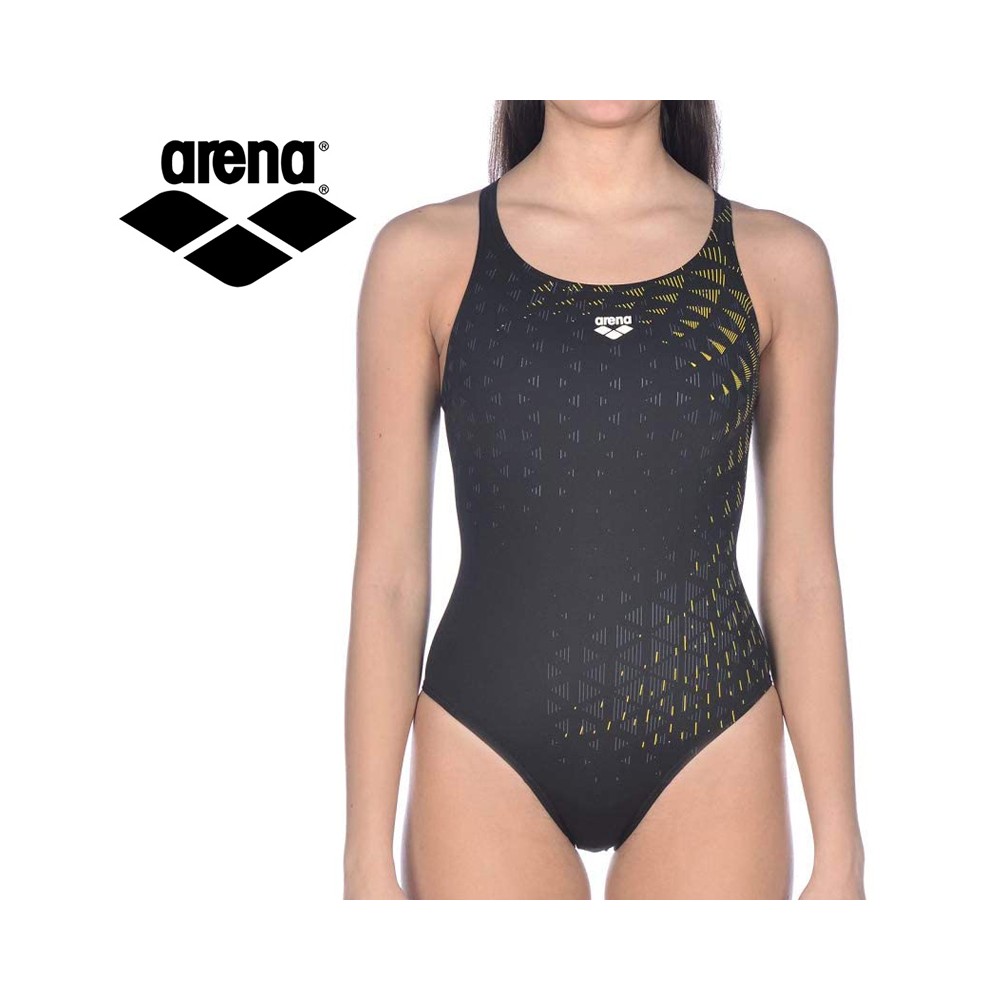 Maillot de bain ARENA One Tunnel Vision Pro Noir / Jaune Femme