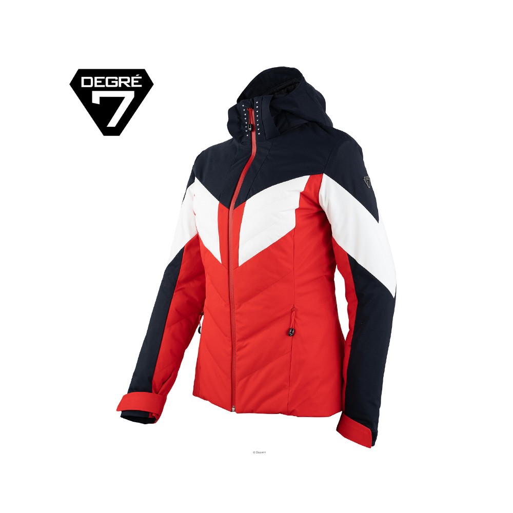 Veste de ski DEGRE 7 Galise Bleu Blanc Rouge Femme