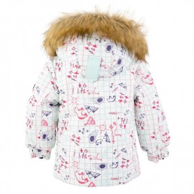 Veste de ski DEGRE 7 Doodle Blanc imprimé BB Fille