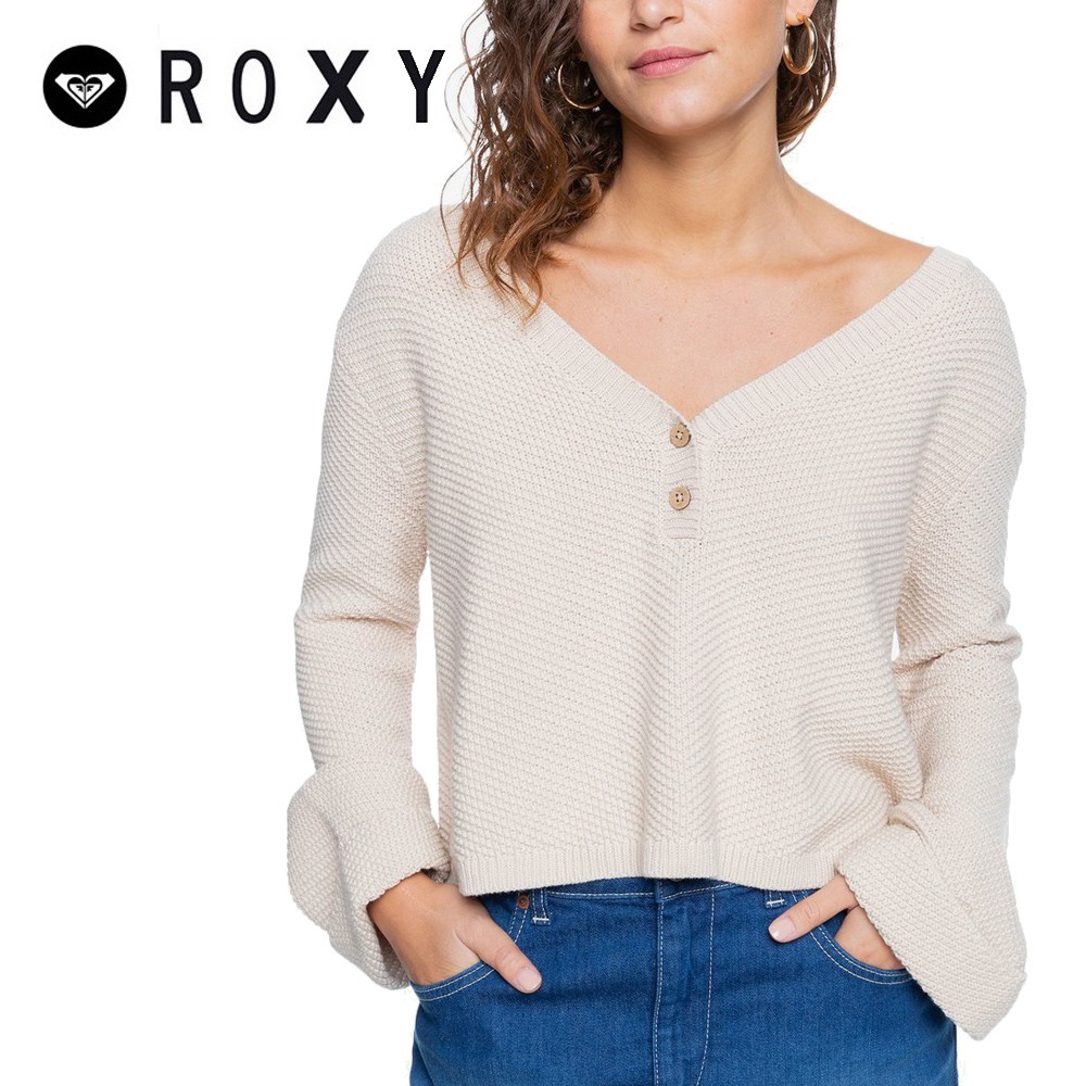 Pull ROXY Listen GoodBye Ecru Femme