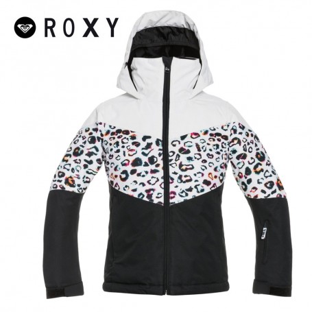 Veste de snowboard ROXY Whist Blanc Léopard Fille