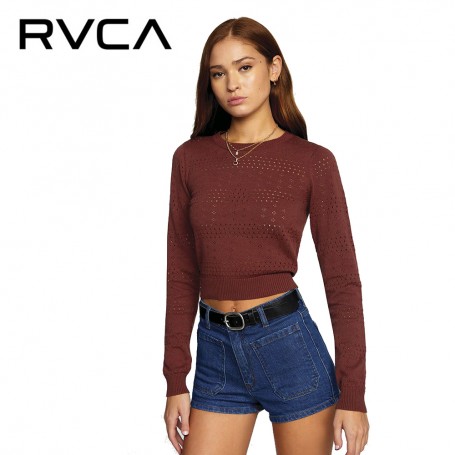 Pull RVCA Paris Pointelle Cannelle Femme