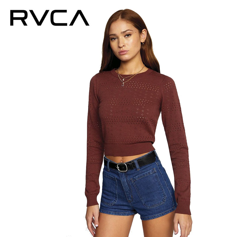 Pull RVCA Paris Pointelle Cannelle Femme