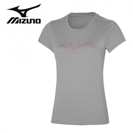 Tee-shirt MIZUNO Runbird Logo Gris Femme