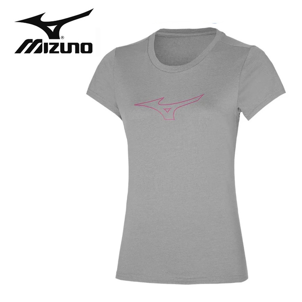 Tee-shirt MIZUNO Runbird Logo Gris Femme
