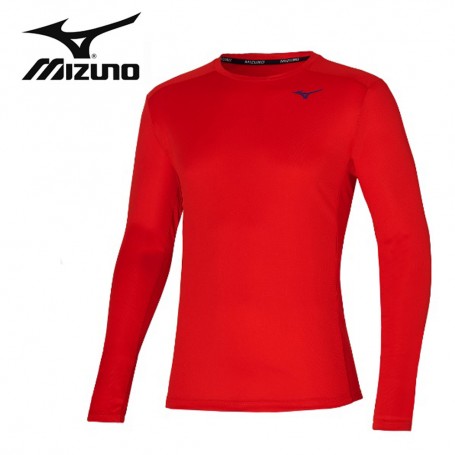 Tee-shirt MIZUNO Two Loops 8 LS Rouge Orangé Homme