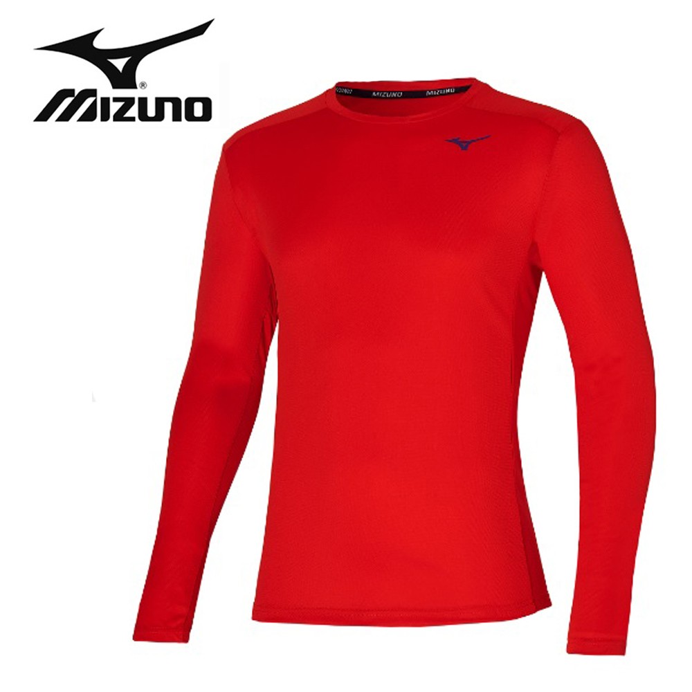 Tee-shirt MIZUNO Two Loops 8 LS Rouge Orangé Homme