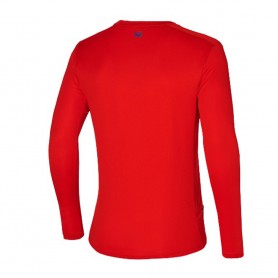 Tee-shirt MIZUNO Two Loops 8 LS Rouge Orangé Homme