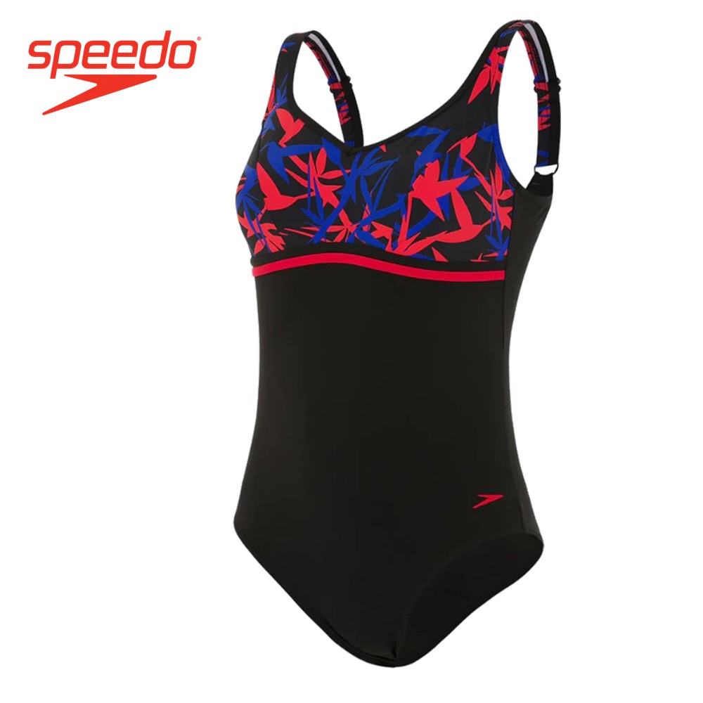 Maillot de bain SPEEDO Sculpture Contourluxe Print Noir/Bleu/Rouge Femme