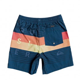 Boardshort QUIKSILVER Word Block 15'' Bleu  Junior