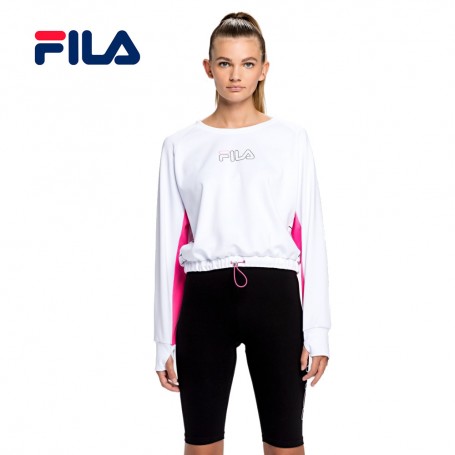 Sweat FILA Evelyn Cropped Blanc Femme