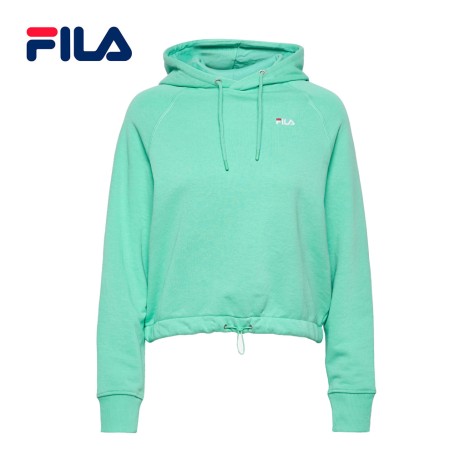 Sweat à capuche FILA Elaxi Crooped Vert Femme