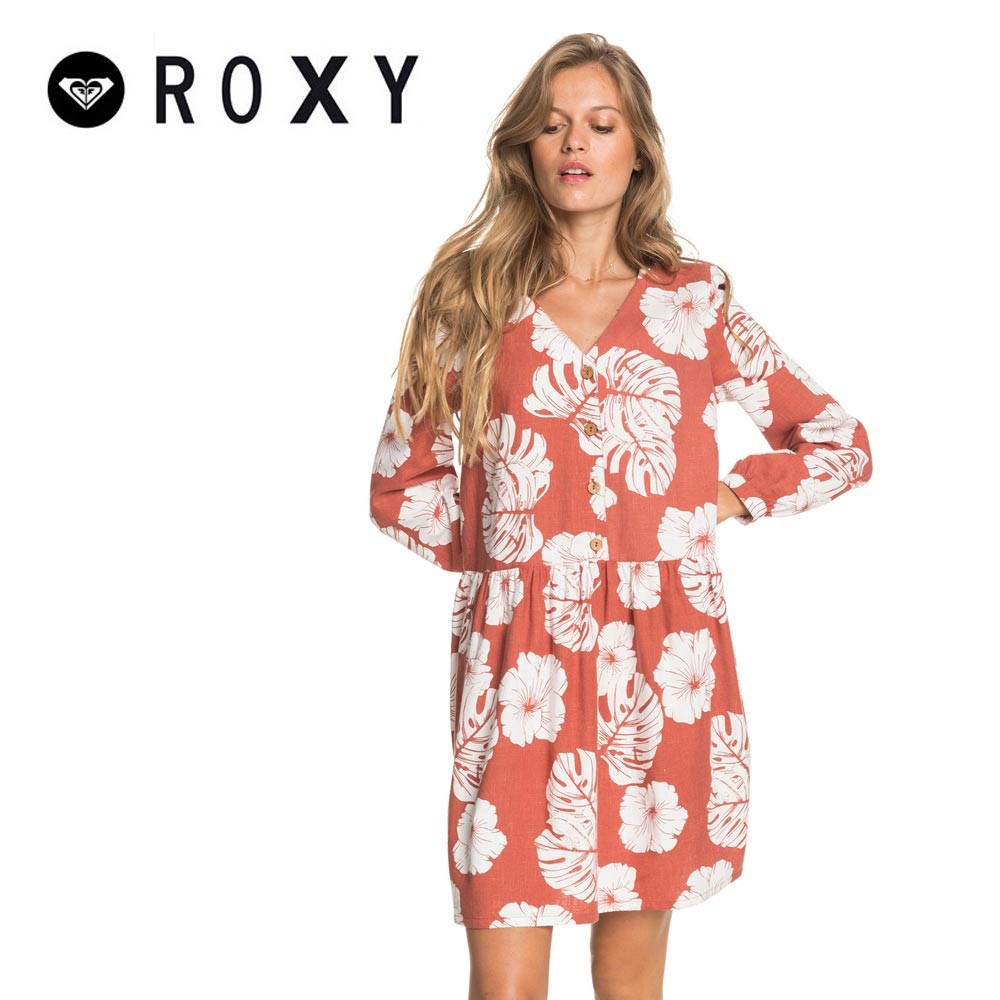 Robe ROXY Wake Up Darling Marron Femme