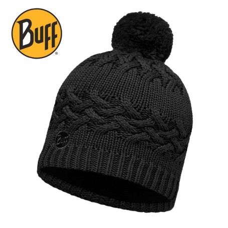 Bonnet à pompon BUFF Savva Noir Femme