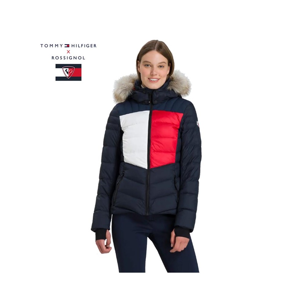Doudoune de ski ROSSIGNOL x HILFIGER  Flag E Fur Tricolore Femme
